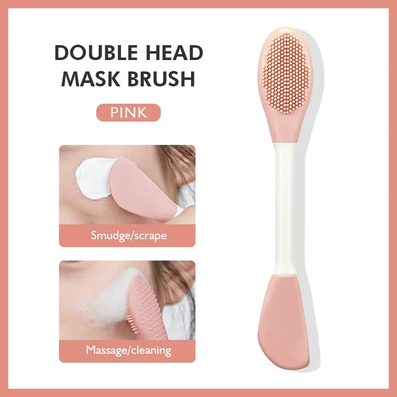 2-in-1 silicone face brush scrub for deep cleansing and exfoliation