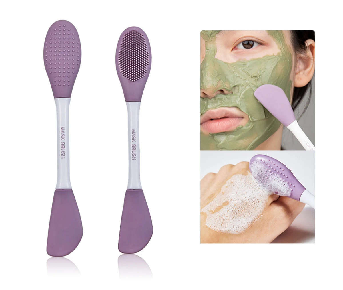 2-in-1 silicone face brush scrub for deep cleansing and exfoliation