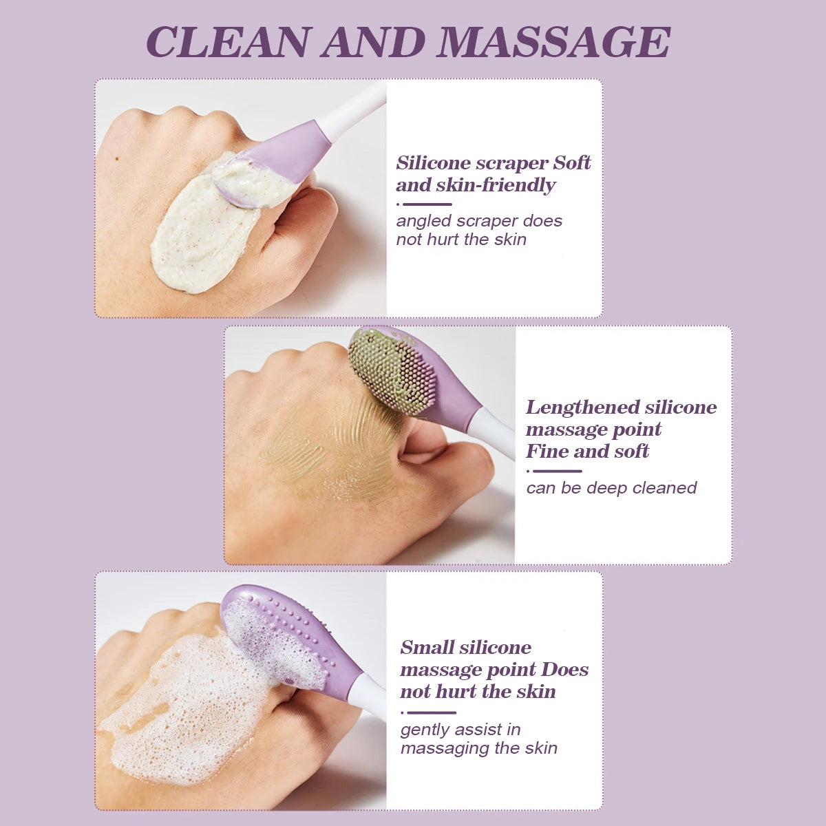 2-in-1 silicone face brush scrub for deep cleansing and exfoliation