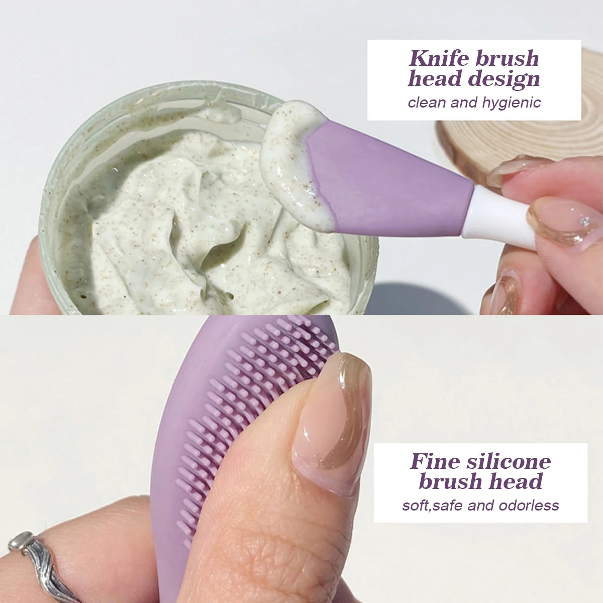 2-in-1 silicone face brush scrub for deep cleansing and exfoliation