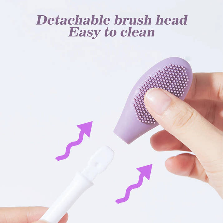 2-in-1 silicone face brush scrub for deep cleansing and exfoliation