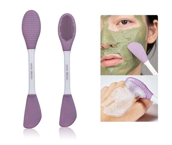2-in-1 silicone face brush scrub for deep cleansing and exfoliation